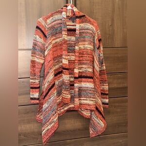 American Eagle Variegated Multicolored Striped Open Front Cotton blend Cardigan